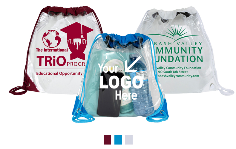 Clear Vinyl Stadium Compliant Drawstring Cinch Bag Backpack Clear Vinyl Stadium Compliant Drawstring Cinch Bag Backpack